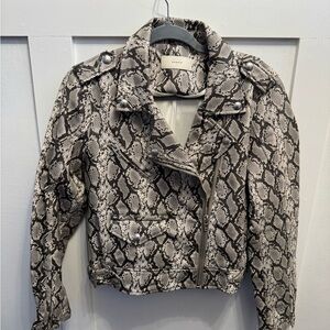 Blank NYC Snake Print Leather Jacket